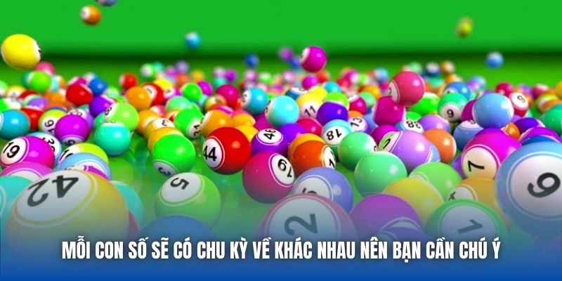 Mỗi con số sẽ có chu kỳ về khác nhau nên bạn cần chú ý
